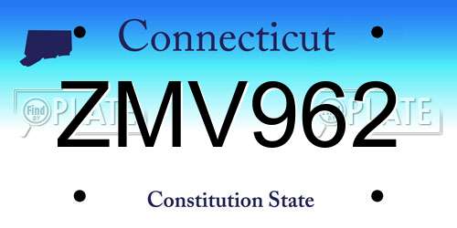 ZMV962 Connecticut License Plate