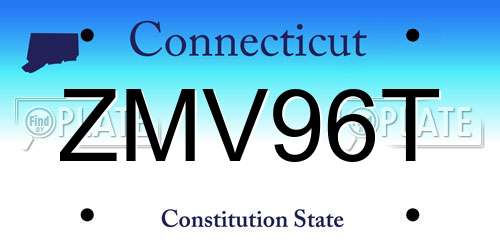 ZMV96T Connecticut License Plate