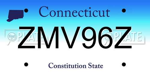 ZMV96Z Connecticut License Plate
