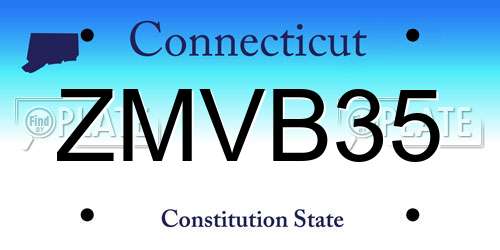 ZMVB35 Connecticut License Plate