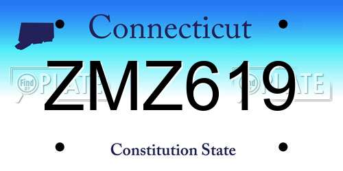 ZMZ619 Connecticut License Plate