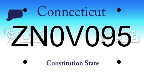 ZN0V095 Connecticut License Plate