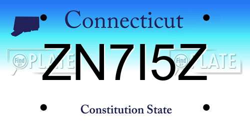 ZN7I5Z Connecticut License Plate