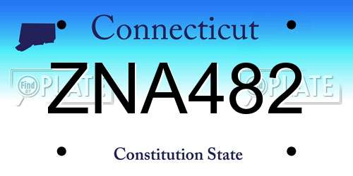 ZNA482 Connecticut License Plate