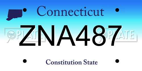 ZNA487 Connecticut License Plate
