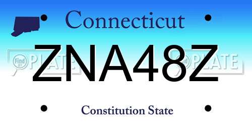ZNA48Z Connecticut License Plate