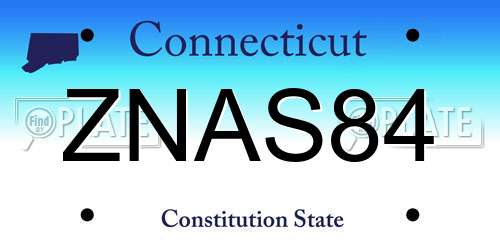 ZNAS84 Connecticut License Plate