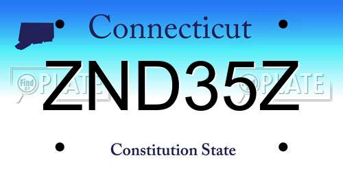 ZND35Z Connecticut License Plate