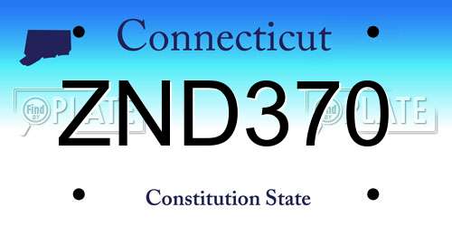 ZND370 Connecticut License Plate