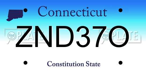 ZND37O Connecticut License Plate