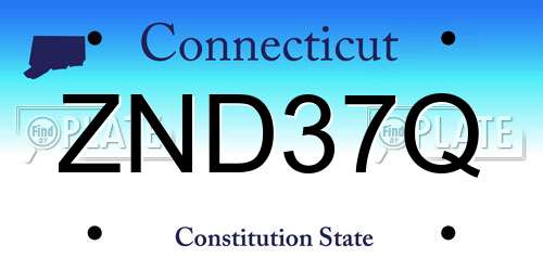 ZND37Q Connecticut License Plate