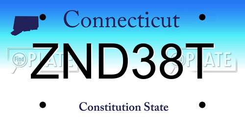 ZND38T Connecticut License Plate