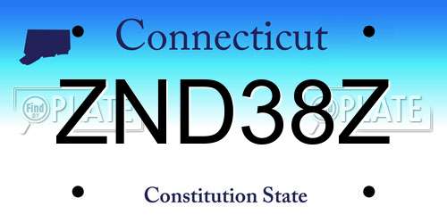 ZND38Z Connecticut License Plate