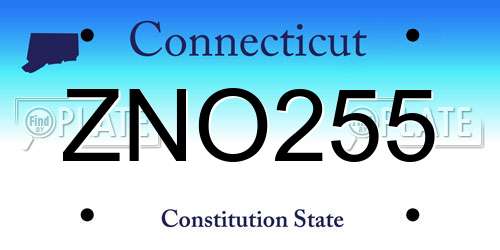 ZNO255 Connecticut License Plate