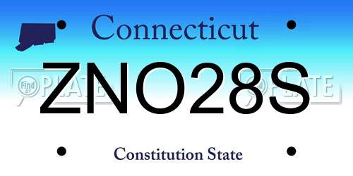 ZNO28S Connecticut License Plate