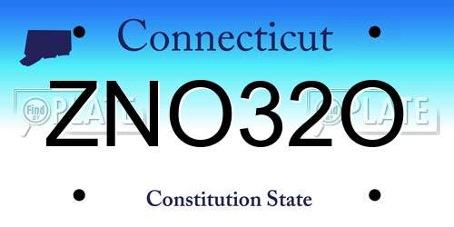 ZNO32O Connecticut License Plate