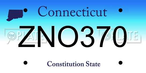 ZNO370 Connecticut License Plate