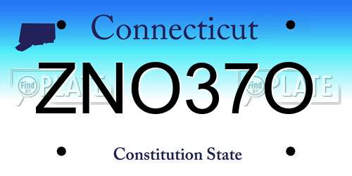 ZNO37O Connecticut License Plate
