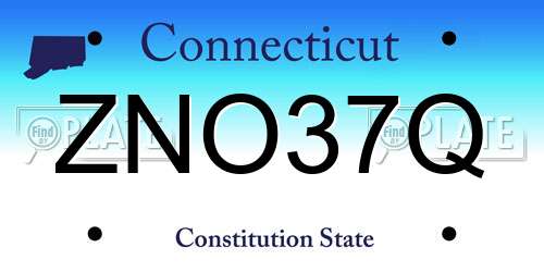 ZNO37Q Connecticut License Plate