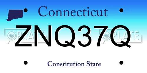 ZNQ37Q Connecticut License Plate