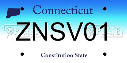 ZNSV01 Connecticut License Plate