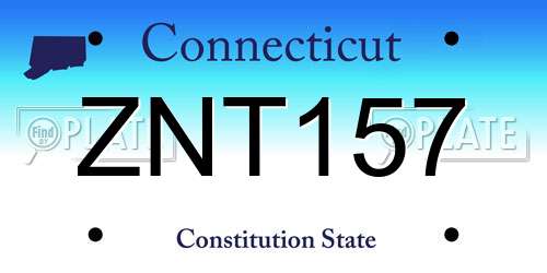 ZNT157 Connecticut License Plate