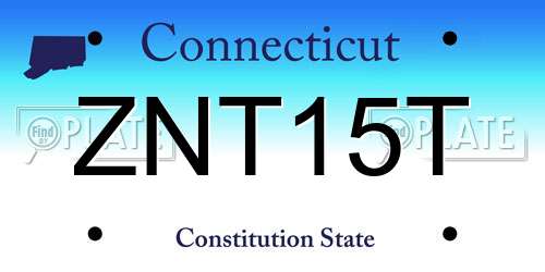 ZNT15T Connecticut License Plate