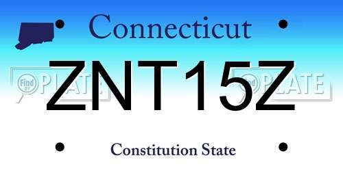 ZNT15Z Connecticut License Plate