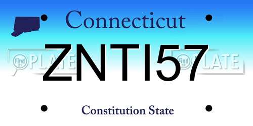 ZNTI57 Connecticut License Plate