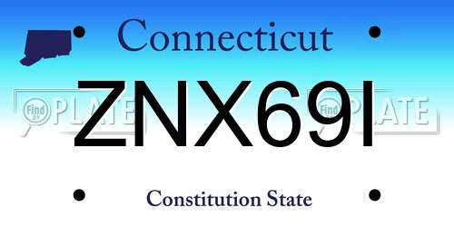 ZNX69I Connecticut License Plate