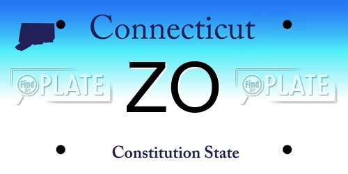 ZO Connecticut License Plate
