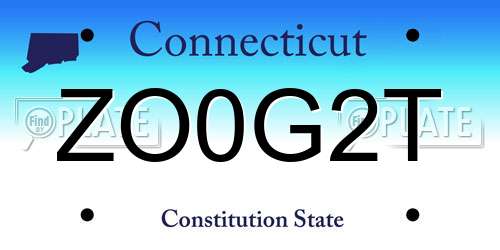 ZO0G2T Connecticut License Plate