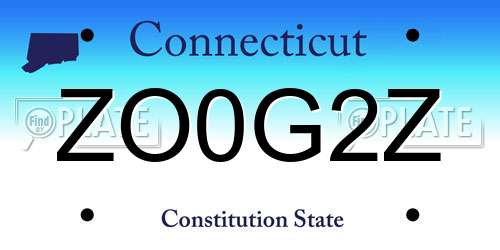 ZO0G2Z Connecticut License Plate