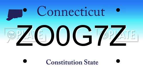 ZO0G7Z Connecticut License Plate