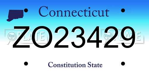 ZO23429 Connecticut License Plate