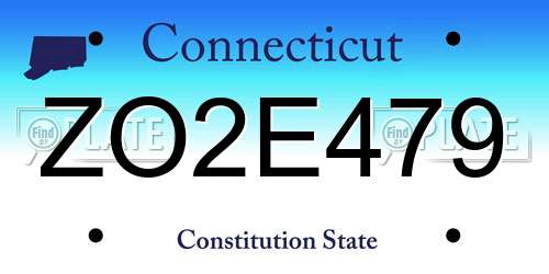 ZO2E479 Connecticut License Plate