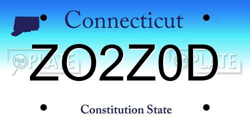 ZO2Z0D Connecticut License Plate