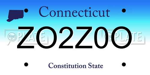 ZO2Z0O Connecticut License Plate