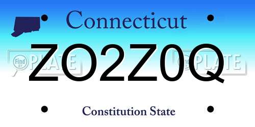 ZO2Z0Q Connecticut License Plate