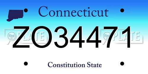 ZO34471 Connecticut License Plate