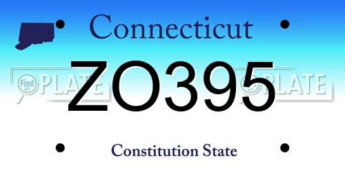 ZO395 Connecticut License Plate