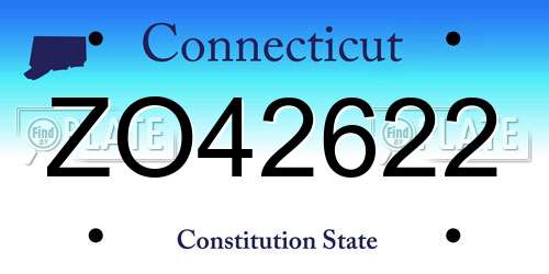 ZO42622 Connecticut License Plate