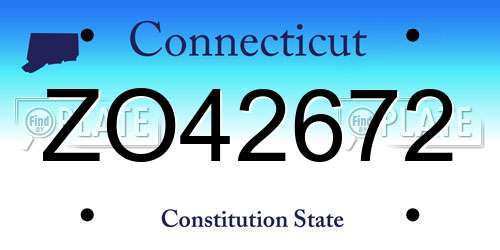 ZO42672 Connecticut License Plate