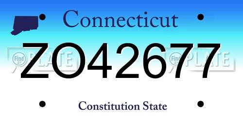 ZO42677 Connecticut License Plate