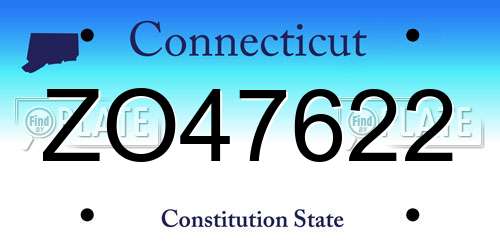 ZO47622 Connecticut License Plate