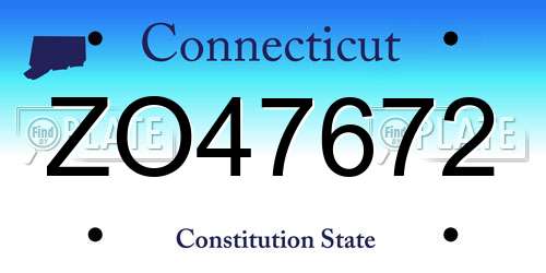 ZO47672 Connecticut License Plate