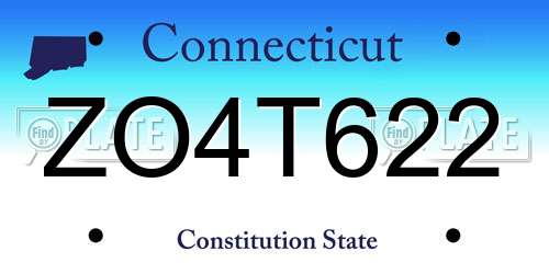 ZO4T622 Connecticut License Plate