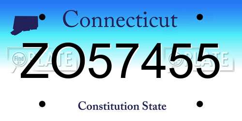 ZO57455 Connecticut License Plate