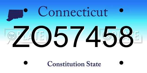 ZO57458 Connecticut License Plate
