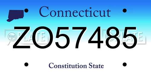 ZO57485 Connecticut License Plate